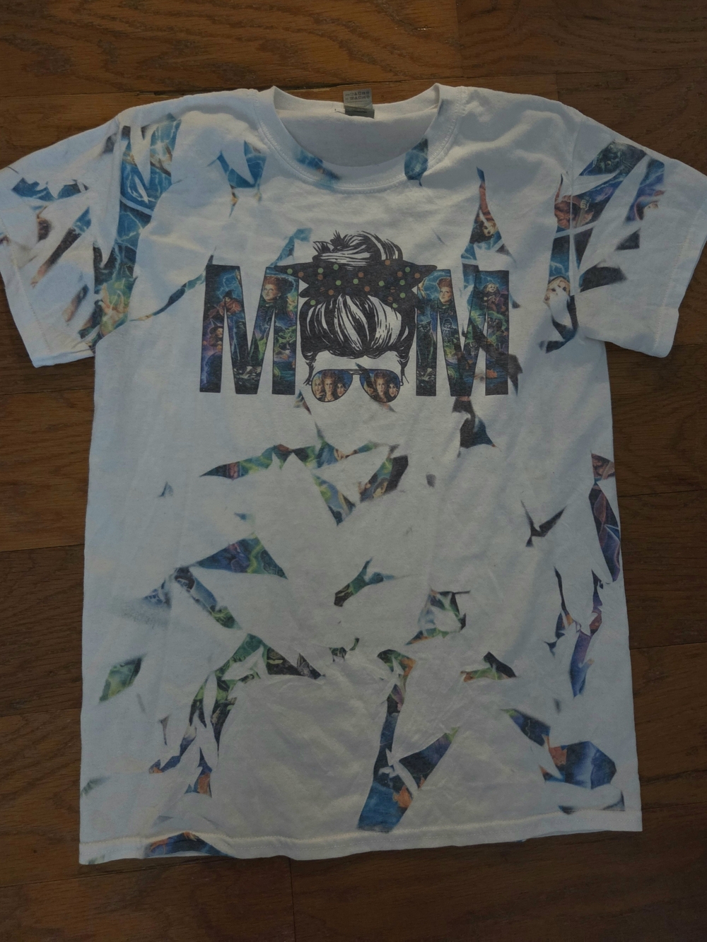 Sanderson Sister Graphic Mom Tshirt With Shattered Graphic Fragments